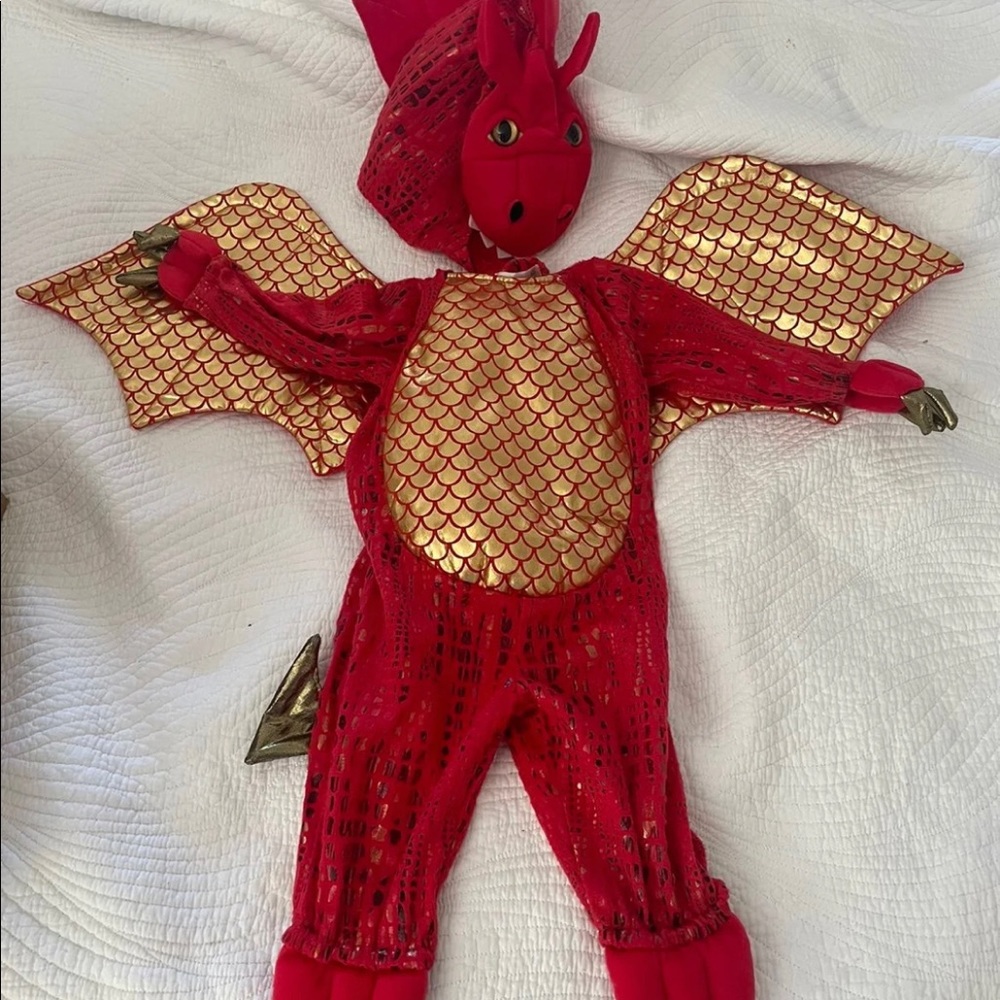 Pottery Barn Kids red dragon infant halloween costume 0-6 months